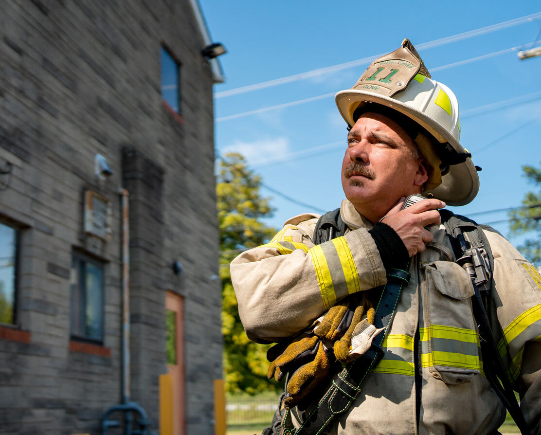 Firefighter On Radio